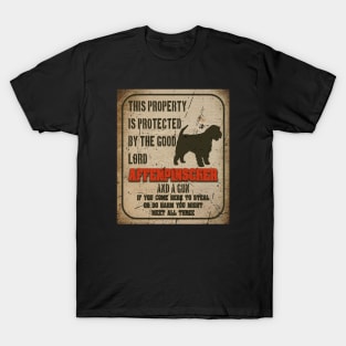 Affenpinscher Silhouette Vintage Humorous Guard Dog Warning Sign T-Shirt